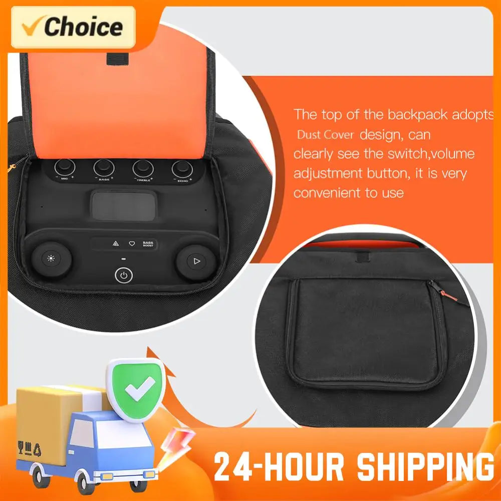 Multifunction Waterproof Speaker Cover for JBL Partybox Ultimate Speaker w/ Storage Pocket Large Capacity Dustproof Protect Bag