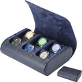 6 Watch Travel Cases for Men Watch Roll 6 Slots Travel Multifunctional Watch Display Box Cabinet Christmas Gift For Man Woman