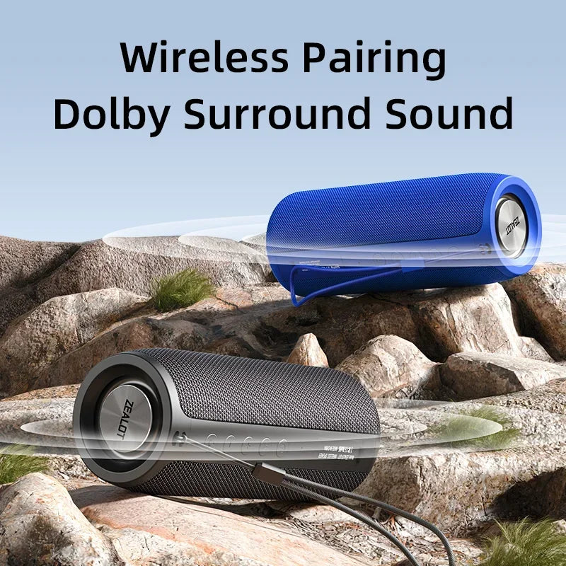 ZEALOT-S51 Powerful Bluetooth Speaker Bass Wireless Speakers Subwoofer Waterproof Sound Box Support TF, TWS, USB Flash Drive
