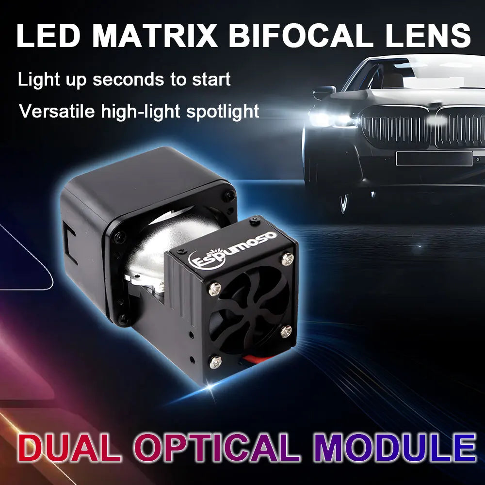 LED High Beam Projector 1.5 inch Matrix LED Lens 10000LM Bi-led Auxiliary Headlight Fog Light For Car Motorcycle Accessories