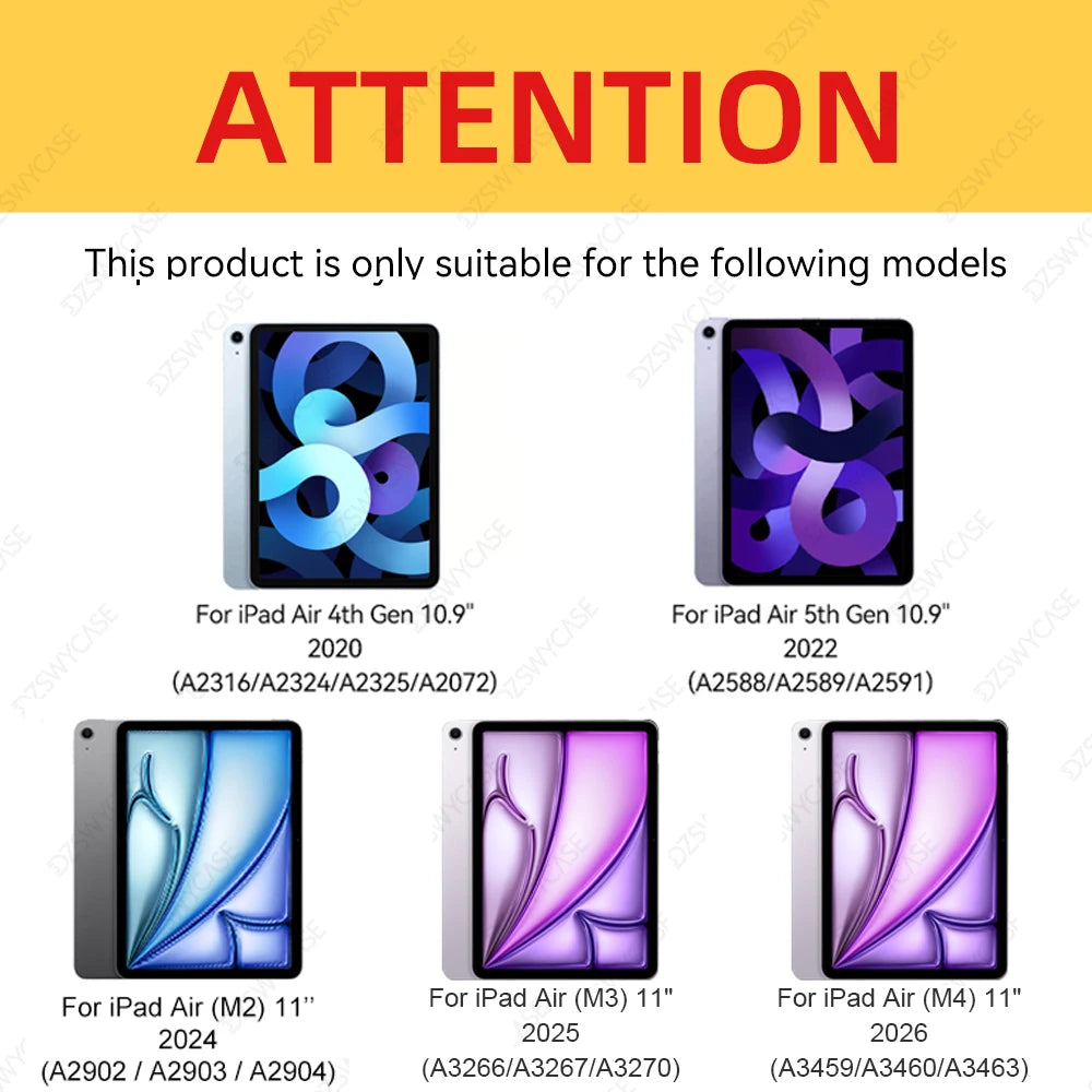 Case for iPad Air 11-inch M4/M3/M2 (2026/2025/2024), iPad Air 5th/4th Gen 10.9-inch (2022/2020), Cover with Auto Sleep/Wake