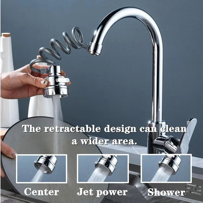 New  Universal Kitchen Gadgets Accessories 3 Modes Sink Faucet 360 Degree Rotation Filter Extension Tube Shower Water Saving Ta