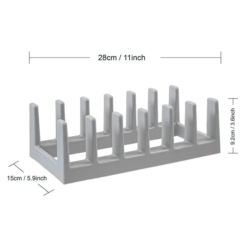 6 Grid Kitchen Organizer Rack Space-Saving Drying Storage Tray For Pots Pans Lids & Cutting Boards- Durable Countertop Organizer