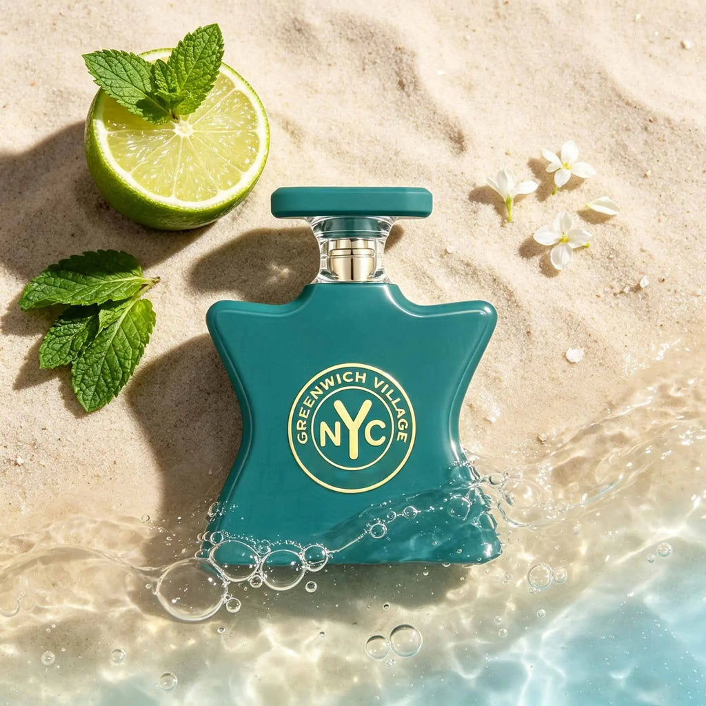 Greenwich Village Bursts With Blackcurrant‑Lychee Fruity Notes, Soft Peony‑Waterlily Floral Heart, Warm Vanilla‑praline Base. Turquoise Bottle Delivers Fresh Amber‑Floral Unisex Fragrance.