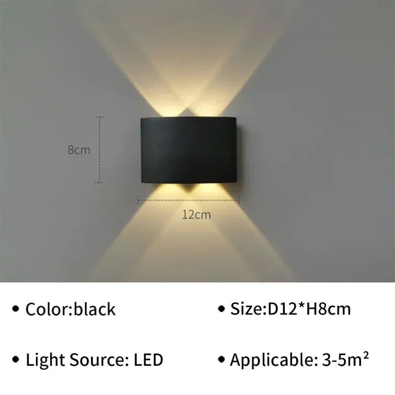Waterproof Outdoor LED Wall Light for Garden Patio Balcony Warm White Weatherproof