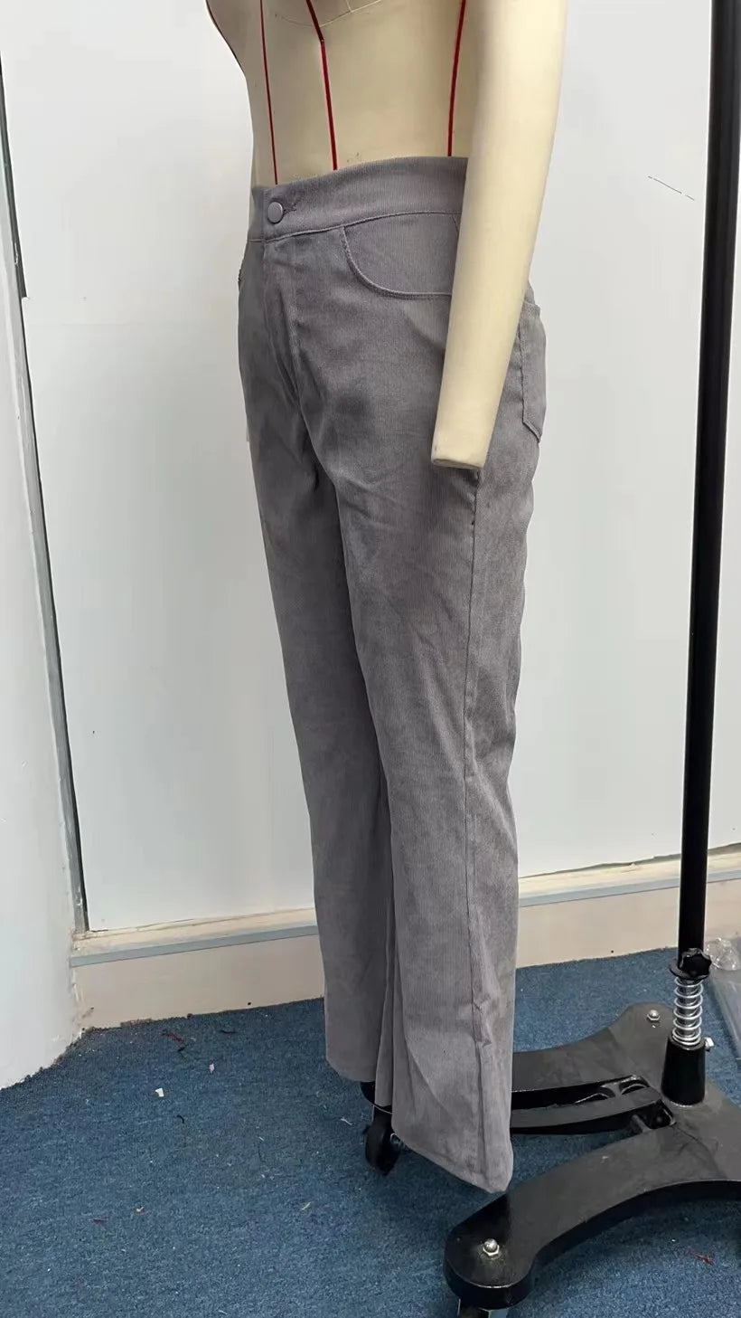 Women's Pants Spring New Elegant Trousers Bootcut Pant Fashion Slim High Waist Casual Trousers Solid Street Long Flare Clothing