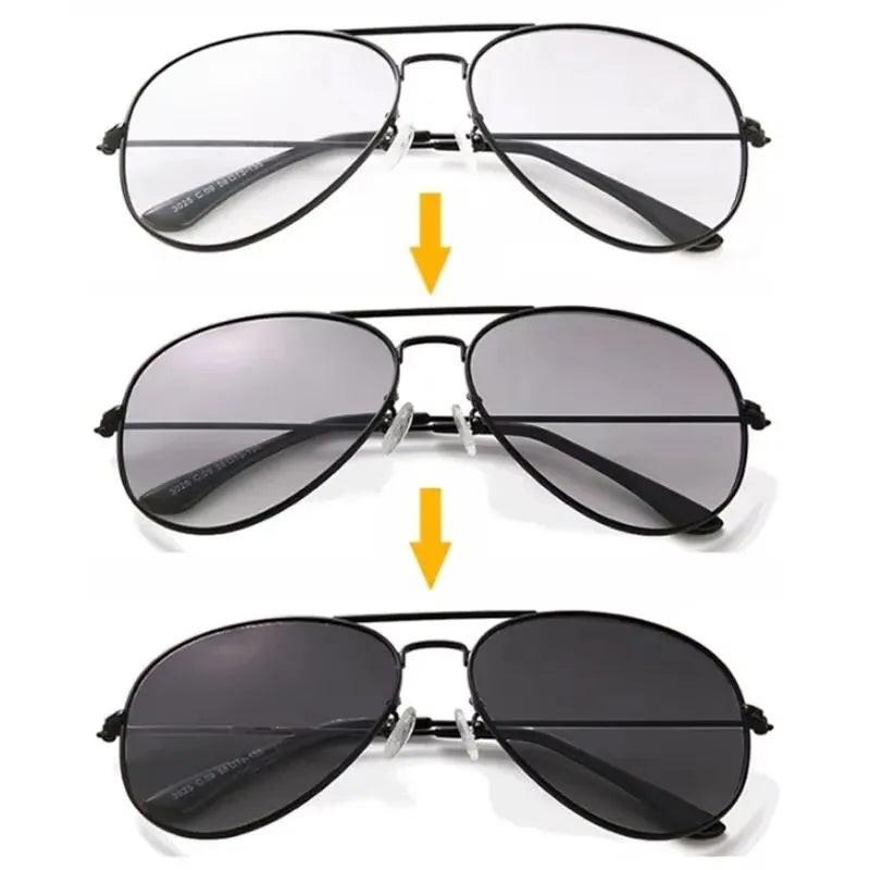 Sports Intelligent Photochromic Progressive Multifocal Reading Glasses Men Luxury Finished Near Far Sight Sunglasses 1.0-4.0