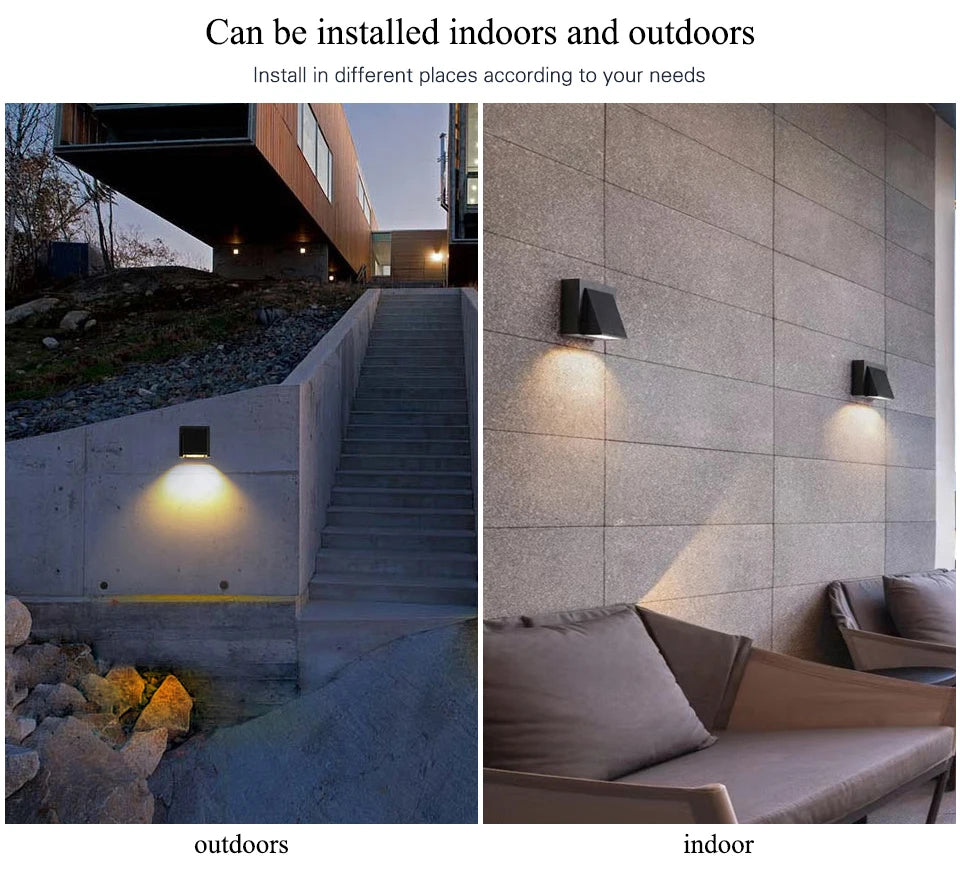 LED Wall Light Outdoor Waterproof Porch Garden Wall Lamp Indoor Bedroom Bedside Home Decoration Lighting Lamp