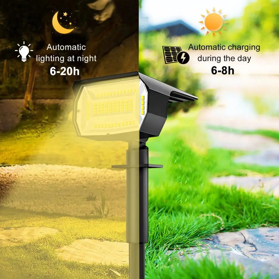 Outdoor 72/68 LED Solar Landscape Spotlights IP65 Waterproof Solar Light with 3 Modes Solar Garden Lighting for Outside Yard