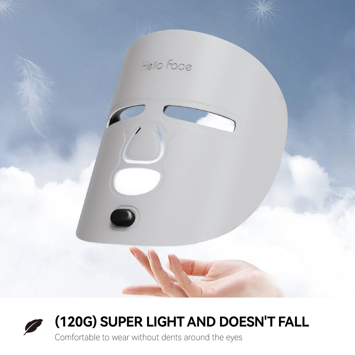 Hello Face Wireless Near-Infrared and Red Light Facial Mask For Powerful Professional Ultra-light Mask