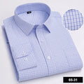 Men's Long Sleeve Shirt High-quality Fashion Casual Print Plaid Stripe Single Pocket Fit Business Formal Office Four Season Top