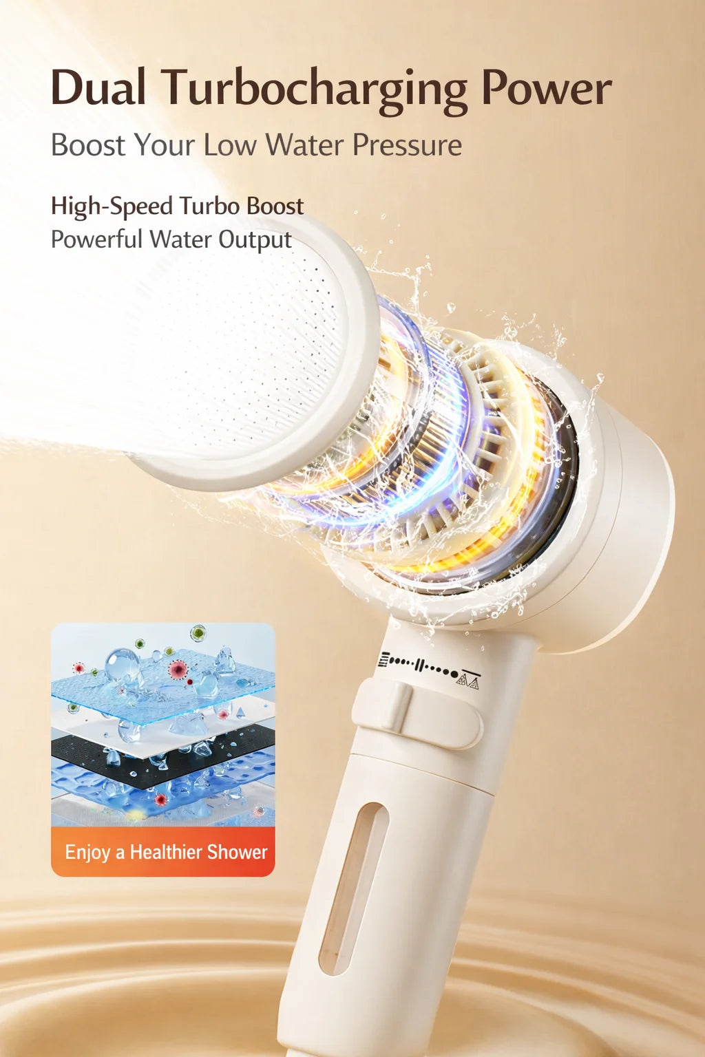 High Pressure Filter Shower Head Double Sided Handheld Macaron Sprayer Chlorine Removal for Bathroom