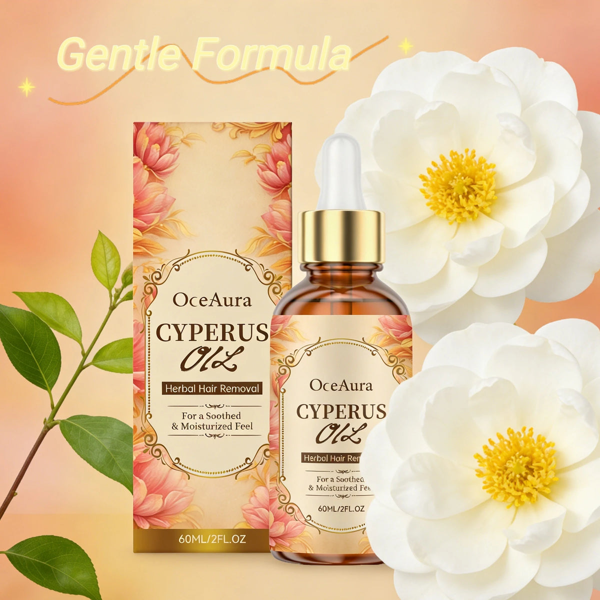 OceAura Cyperus Rotundus Oil for Hair Removal Prevent Hair Growth Inhibitor Soft Smooth Body Care Moisturizing Skin Soothing Oil