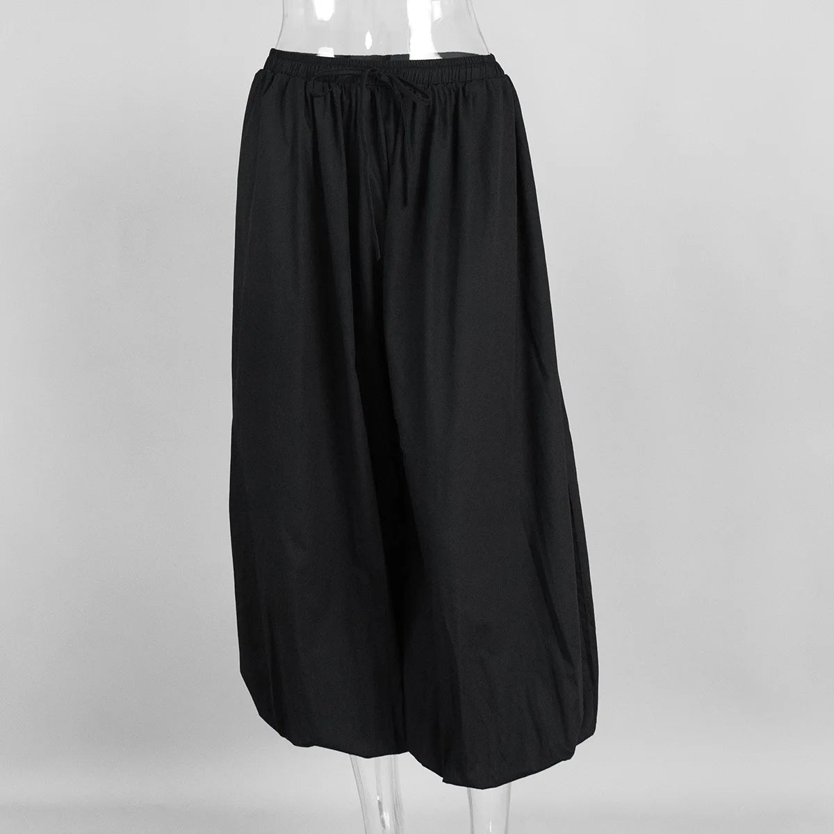 Tuularose Loose Solid Leg-Length Pants For Women Pleated High Waist 2025 Summer Female Fashion Office Lady Casual Bloomer Pants