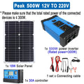 500W Power Inverter 12V to 220V 60HZ with 18W Solar Panel 30A Controller Modified Sine Wave Voltage Transformer Universal Socket