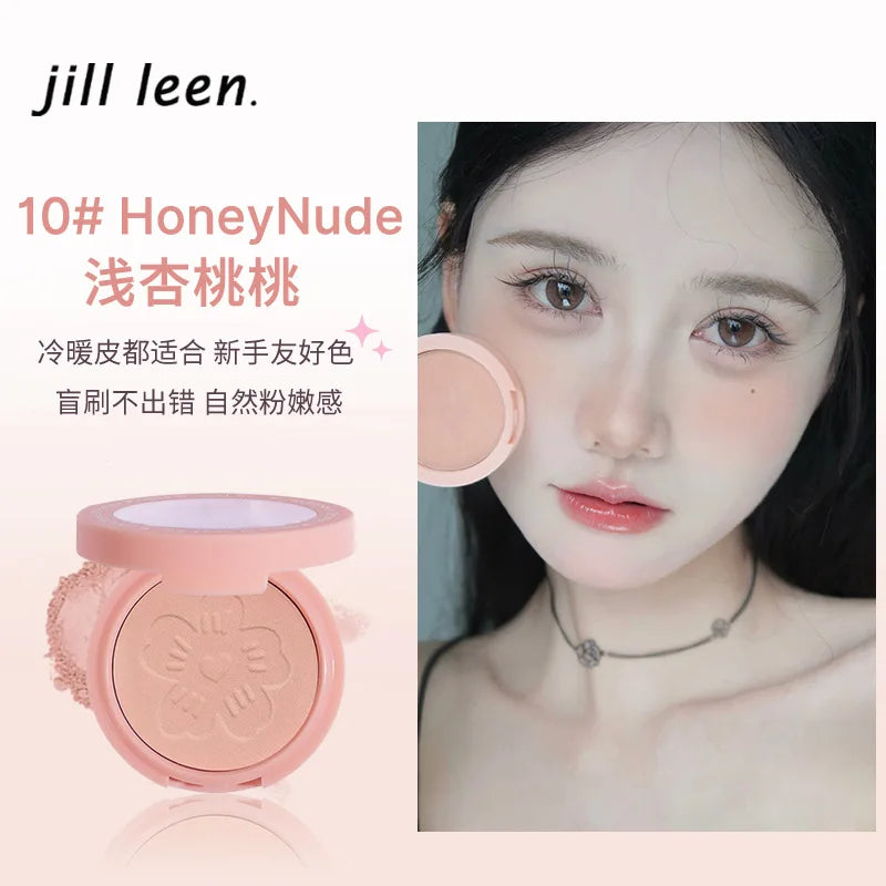 JILL LEEN Monochrome Colorful Soft Mist Blush Disc Highlight Grooming Peach Gills Purple Matte Brightening Expansion Color