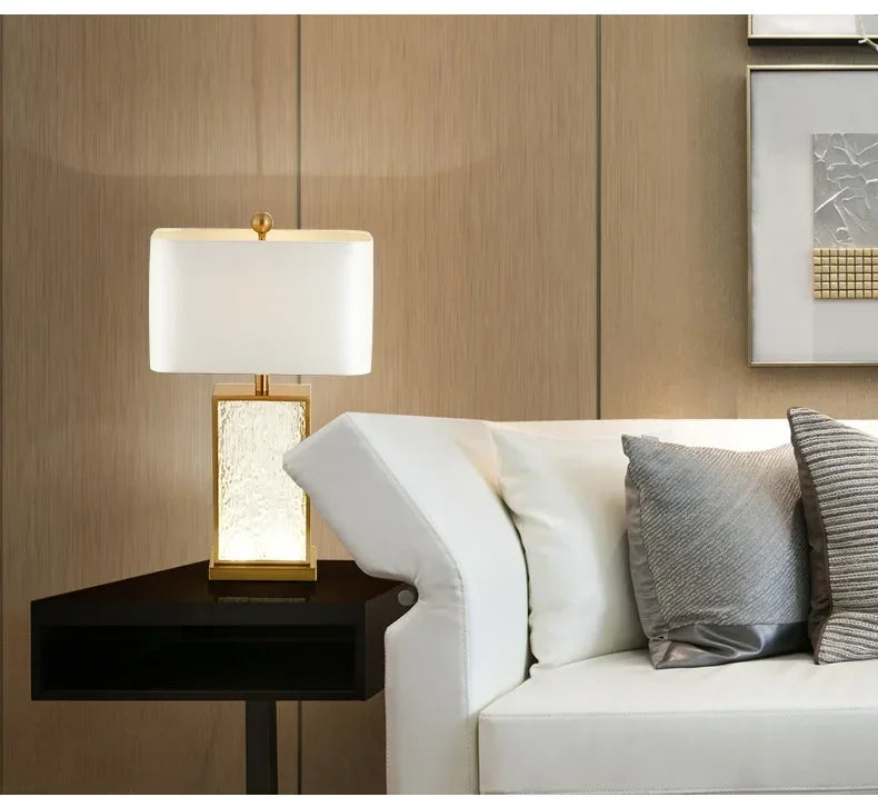 Modern Table Lamps Silk Fabric Lampshade Bedroom Bedside Lamp Ambient Light Modern  Simple Desktop Decoration