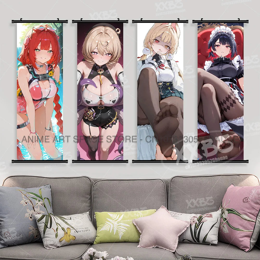 Game Home Decoration Scrolls Pictures Anime Wall Art Canvas Hanging Painting Bedside Background Posters For Zenless Zone Zero