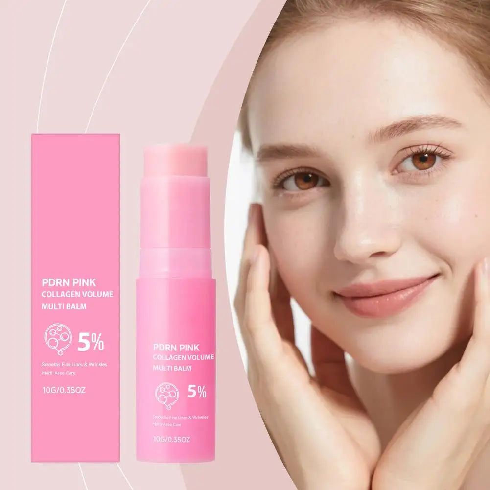 PDRN Pink Collagen Multi Balm, Fine Line Smoothing Skin Deep Hydrating & Plumping Moisturizer, Lightweight Serum