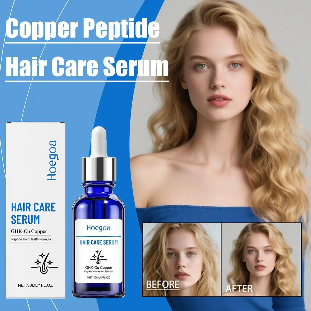30ML Copper Peptide Serum for Hair Growth, GHK-Cu Peptide Hair Serum Non-Greasy Scalp Care for Thicker Fuller Hair Anti Loss