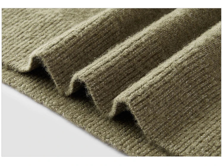 Semir Knitted Sweater Men Winter Half-Open Placket High Collar Wool Blend 2025 New Basic Pullover Men's Clothing