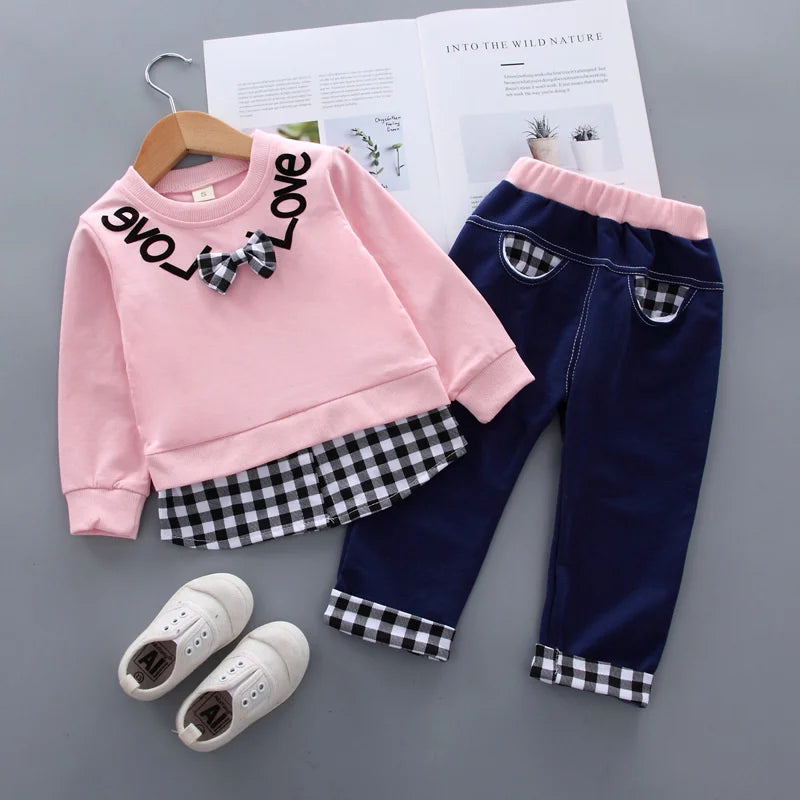 New Spring Autumn Baby Girls Clothes Suit Children Boys T-Shirt Pants 2Pcs/Sets Toddler Costume Infant Outfits Kids Tracksuits