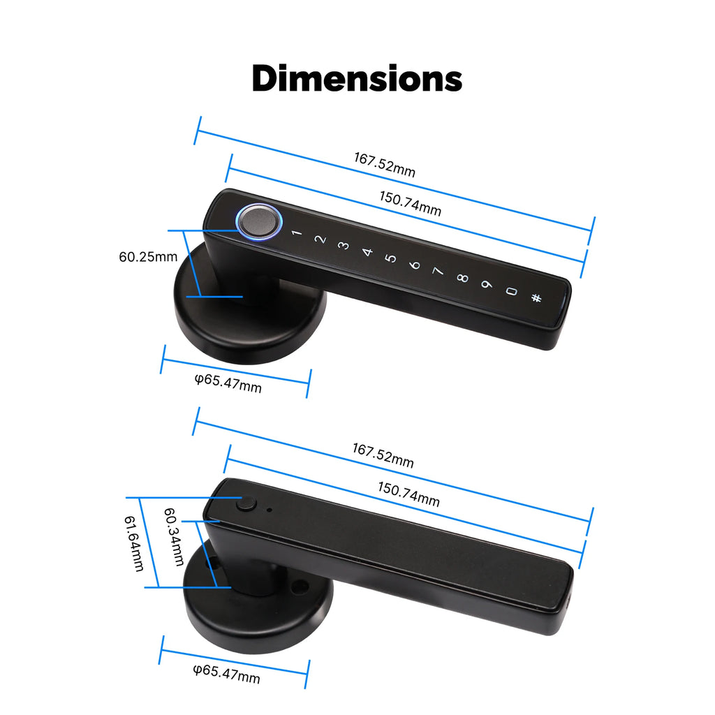 MOES Tuya Zigbee Smart Fingerprint Door Handle Lock Electronic Password APP Remote Unlock Hotel Apartment Office Rental House