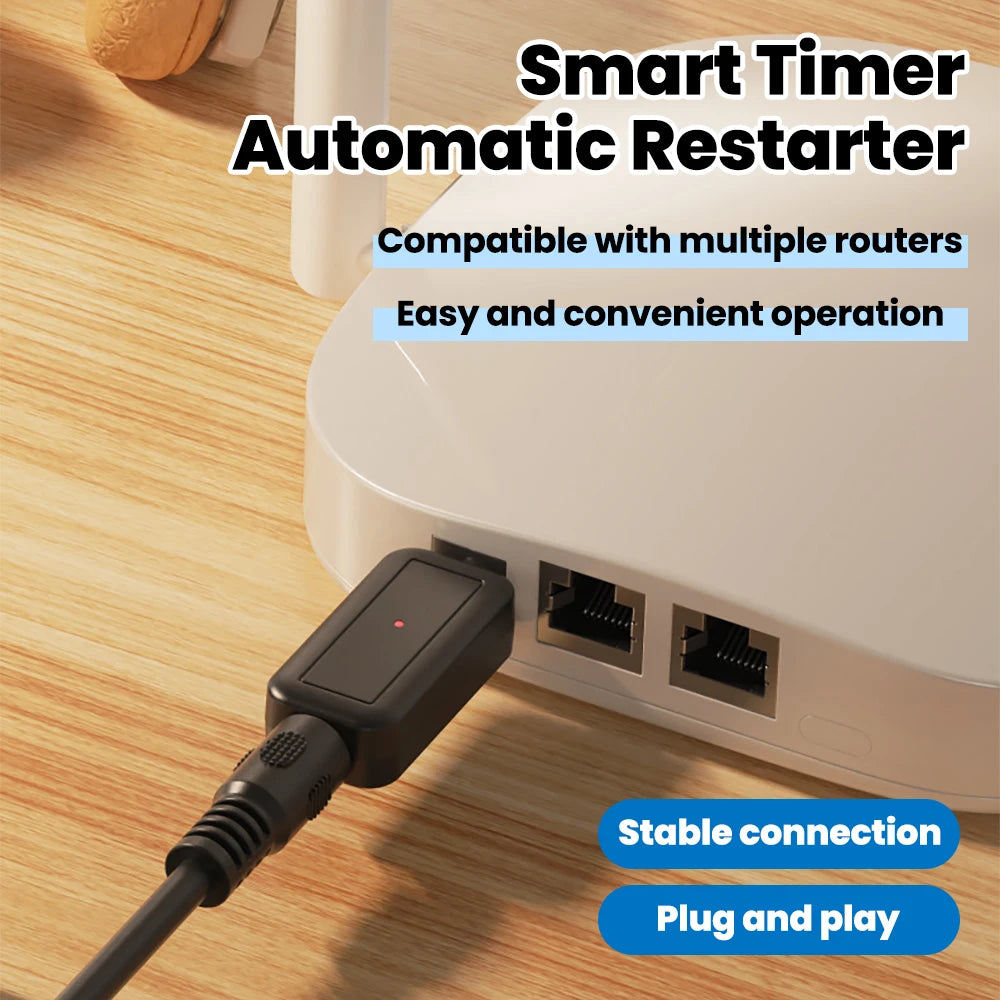 Router Timed Reboot Controller, Optical Modem WiFi Automatic Smart Reset Switch Connector, Boost Internet Speed