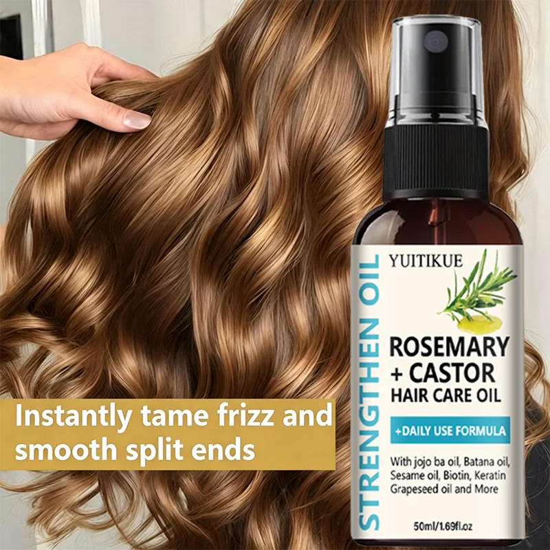 Botanical Hair Strengthening Oil Rosemary Castor Blend Moisturize Dry Hair Nourish Scalp Daily Hair Care Treatment