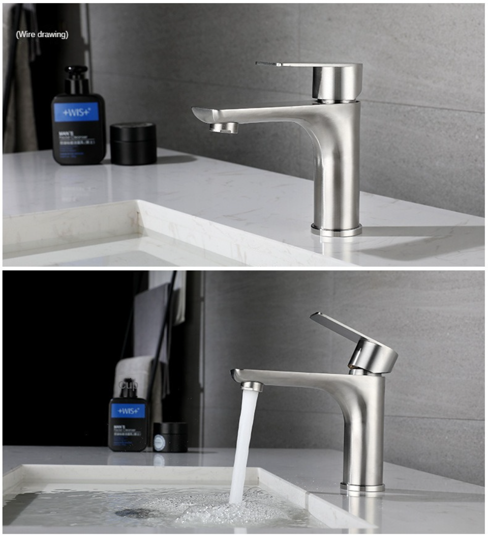 Bathroom Water Faucet Taps Cold and Hot Stainless Steel Single Hole Wash Basin Faucets Mixer Torneira Cascata Dourada