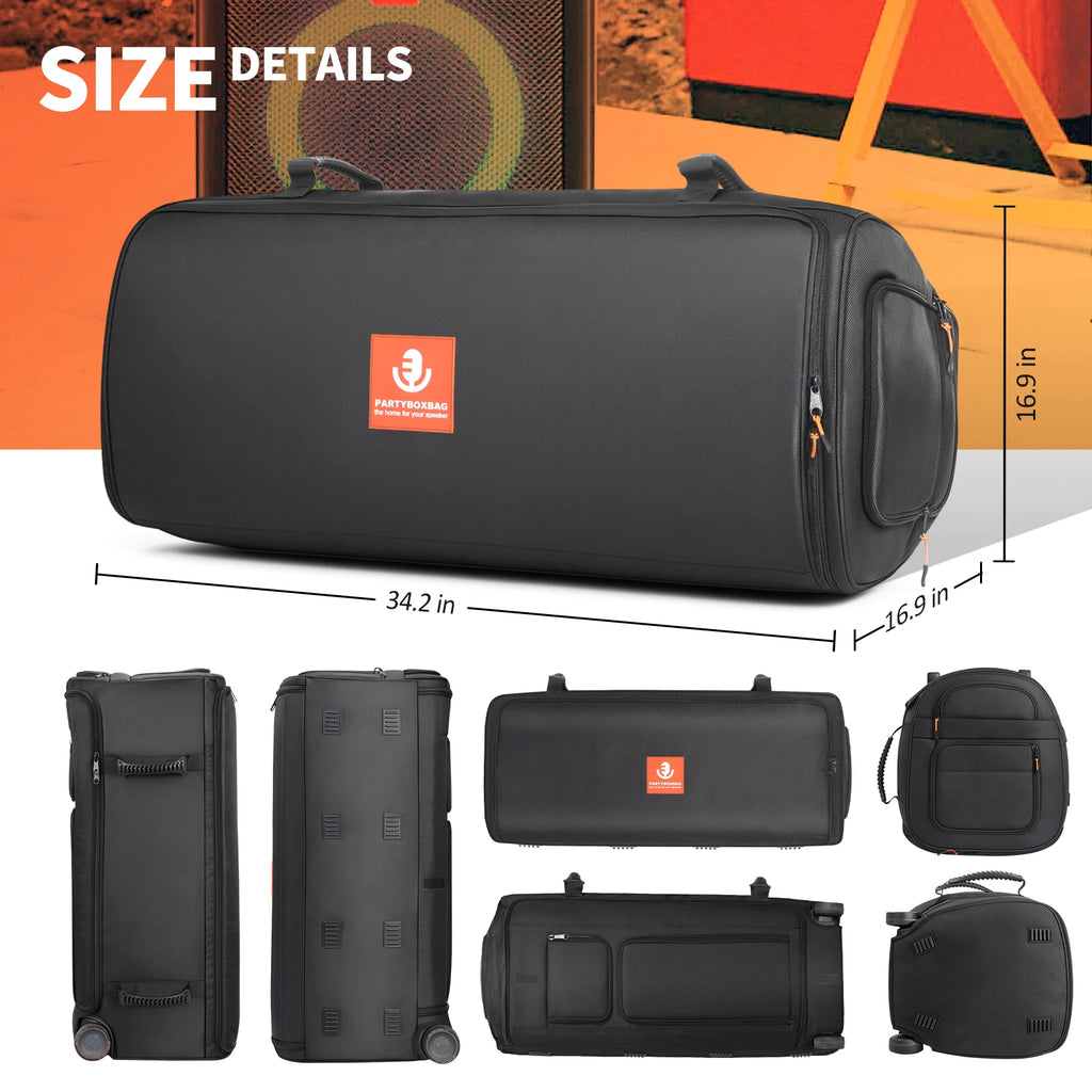 For JBL Partybox 720 Portable Speaker Dust Case With Mic Pocket Double-Sided Mics Storage Bag Anti-Slip Cover Speaker Accessory
