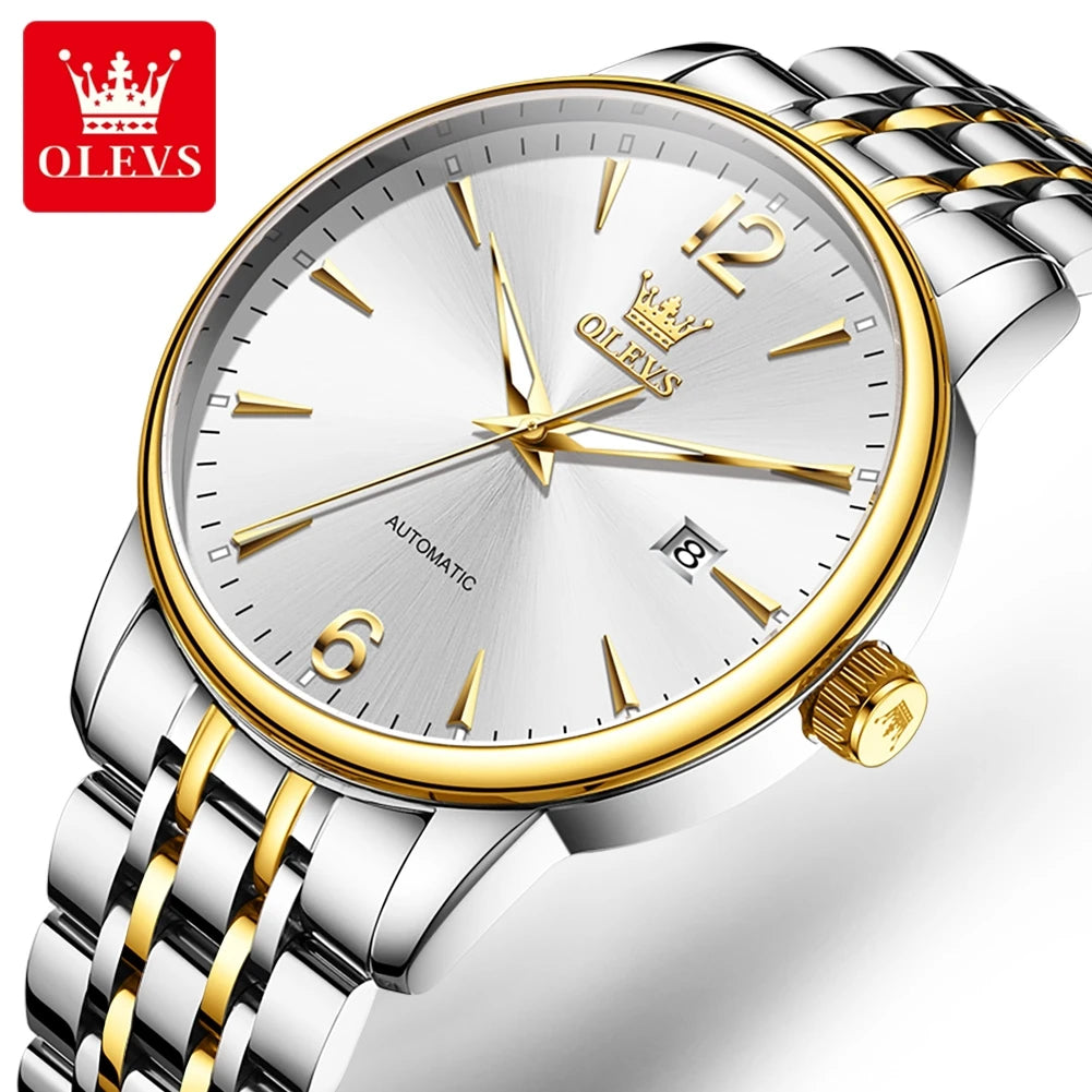 OLEVS 6741 Men Mechanical Watches 2025 New Luxury Automatic Watch Men Sapphire crystal Waterproof Moon Wrist Watch For Men