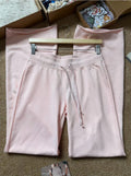 New Light Pink Drawstring Sweatpant Woman Spring Raw Hem Low Waist Straight Long Pants Casual All-match Cotton Sport Trousers