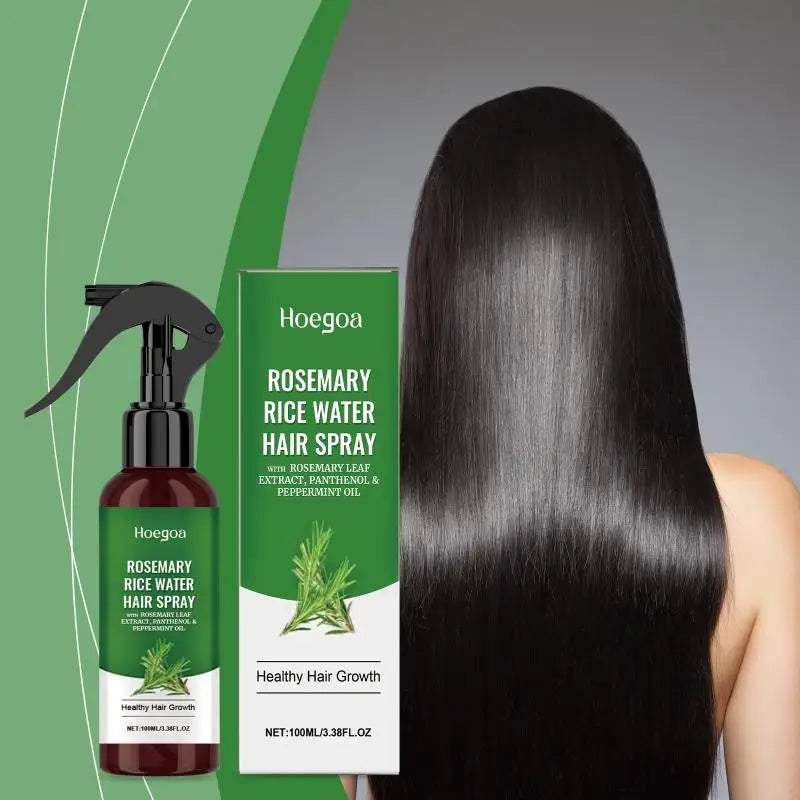 Rosemary Hair Growth Spray with Rice Water Hair Care Oil for Scalp Hydrate Thickness Anti-Flake Soft Smooth Strengthen Hair Mist