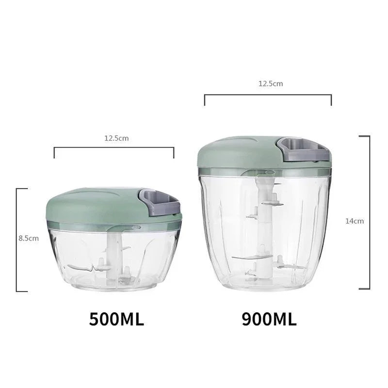 500/900ML Manual Meat Mincer Garlic Chopper Hand Pull Press Crusher Vegetable Grinder Chili Onion Cutter Kitchen Cooking Tools