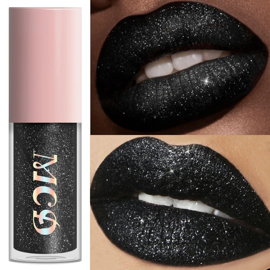 8 Colors Metallic Shimmer Lip Glaze Glitter Liquid Lipstick High Pigmented Lip Tint Lip Gloss Korean Makeup Gifts Lip Oil