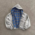 2026 American Fashion Trend Fur Collar Zipper Hoodie Men Street Hip Hop Retro Loose Sweatshirt Unisex Fleece Padded Warm Hoodie