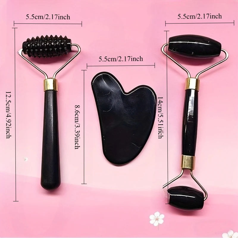 Beauty Massage Tool Sets, New Lightweight Plastic Beauty Stick, Dual-Ended Face, Body Massage Tool Includes Roller Massage