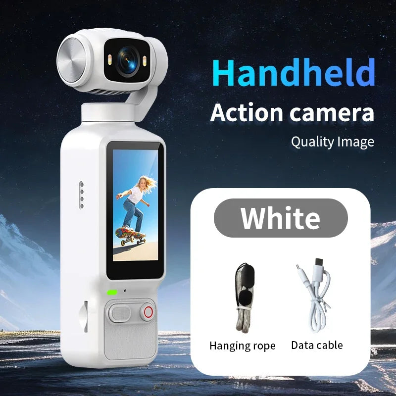 Lenovo HD 4K Action Camera 180° Rotatable Video Recording Entry Portable Action Camera For Vlog YouTube Tiktok Girls Record Life