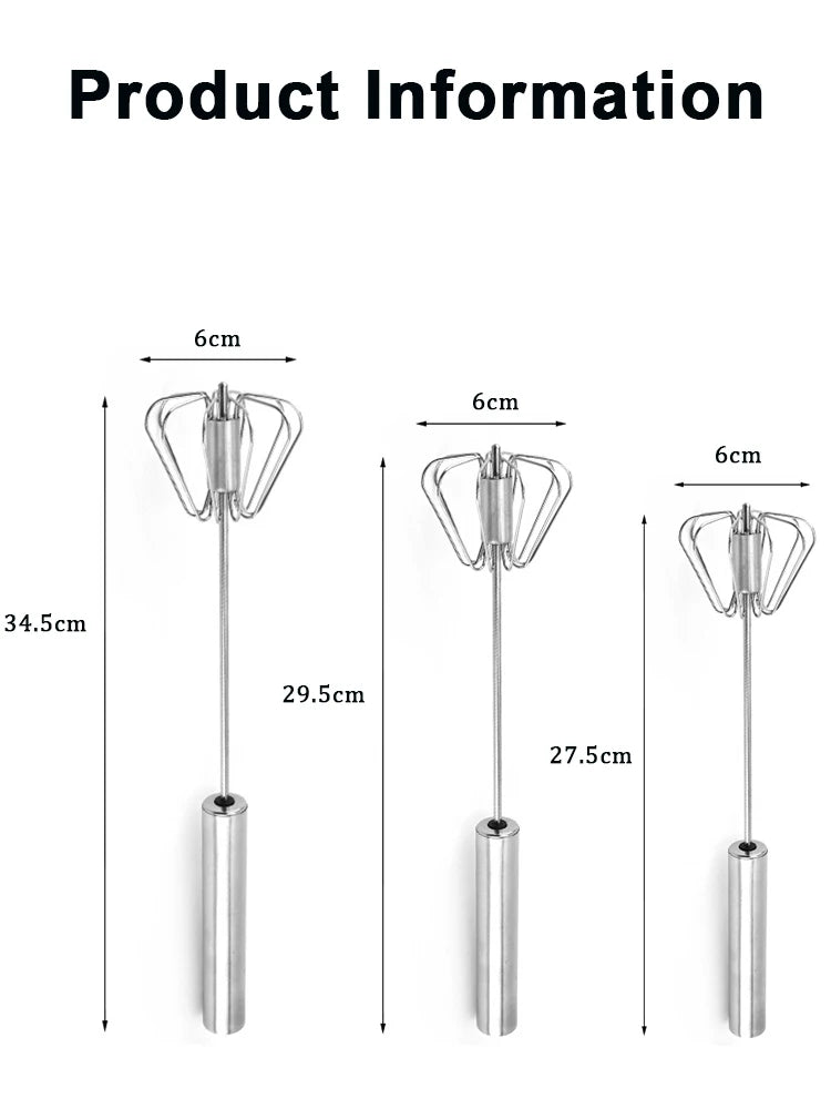 Semi-automatic Egg Beater Egg Whisk Manual Hand Mixer Self Turning Cream Utensils Whisk Manual Mixer Useful Kitchen Gadgets