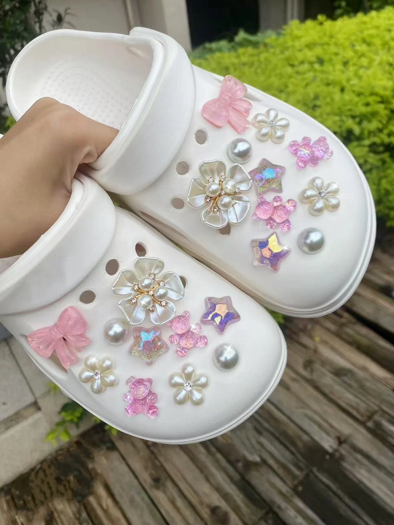20-piece set for Clogs accessories Ice Through Fruit cartoon detachable decorative clasp