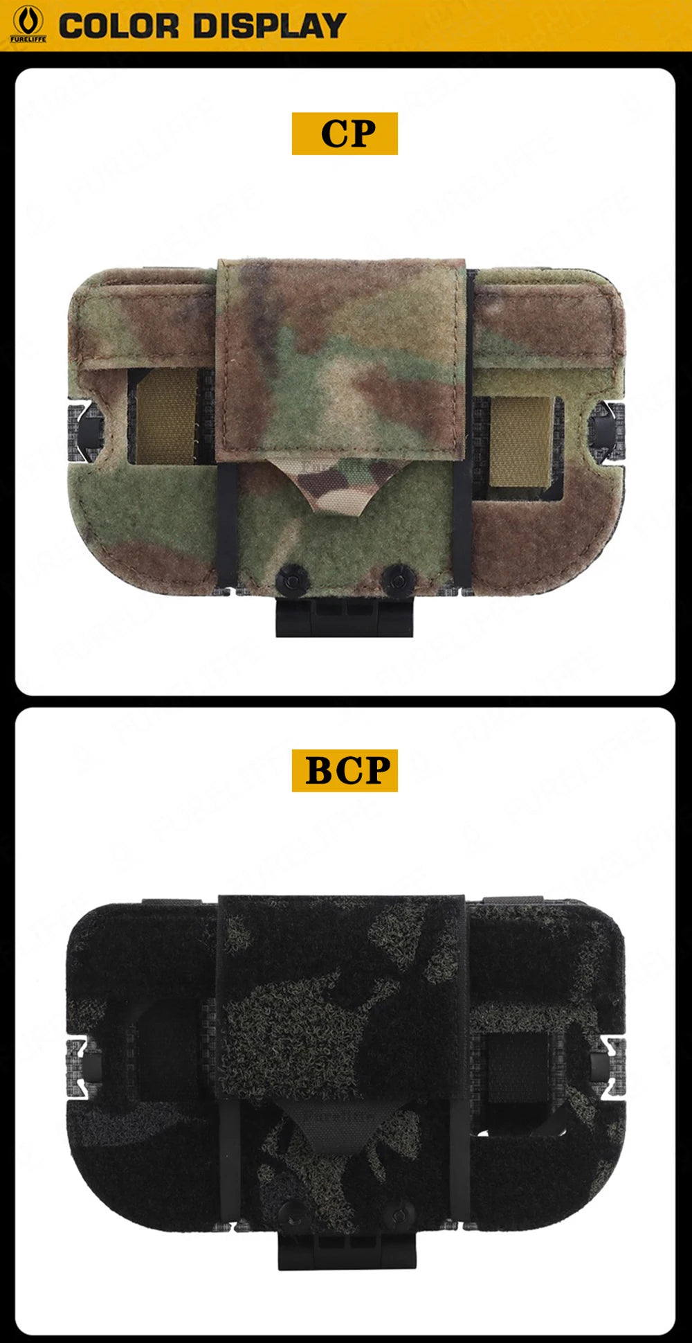 Tactical Phone Pouch with MOLLE/PALS Strap, Foldable Chest Phone Holder for Navigation & Tactical Vest Accessory
