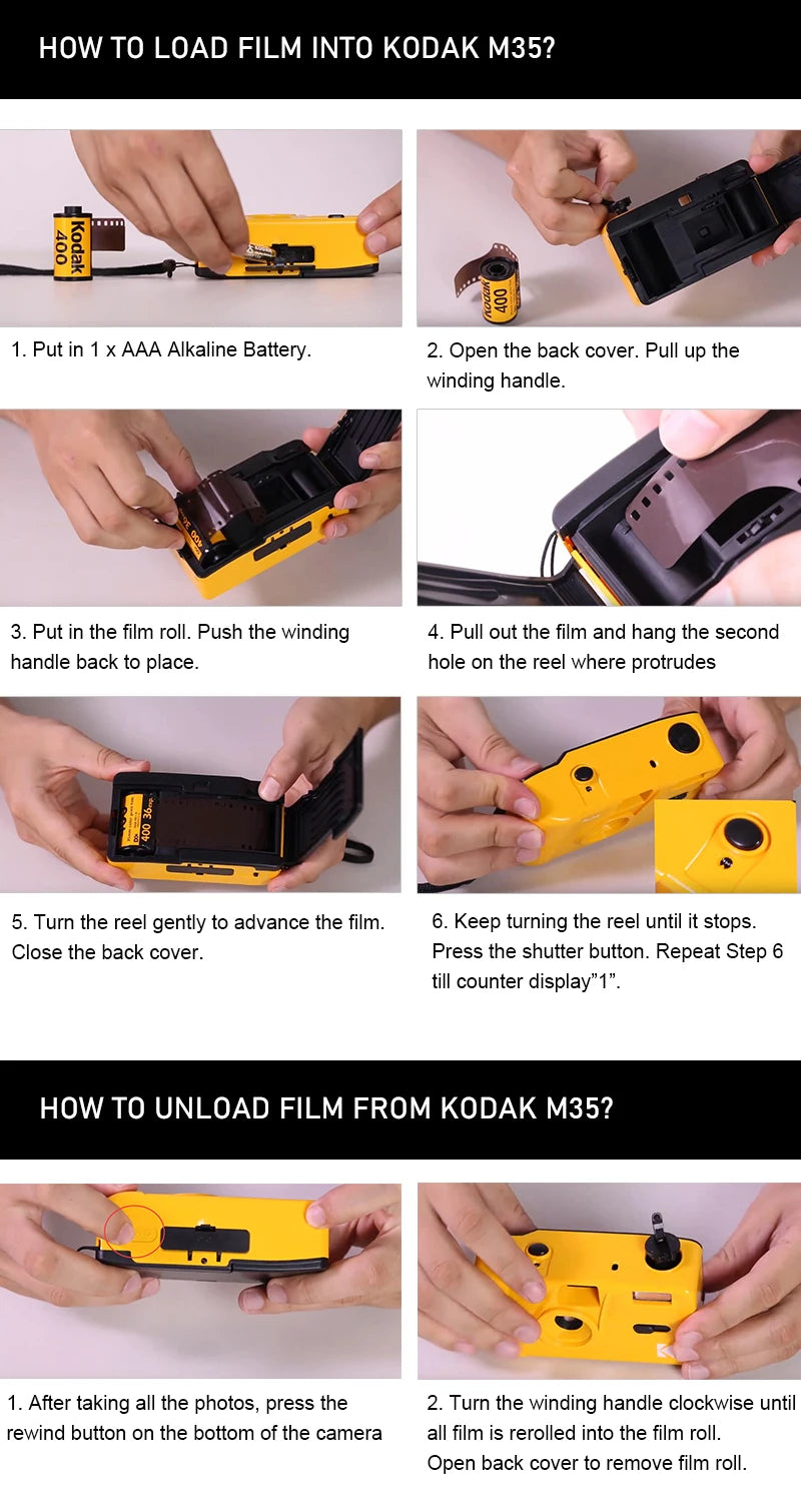 Kodak UltraMax 400 Color Printing 135-36 35mm Film 36 Exposures 1/2/3/5/10 Roll Kodak Film Photo Paper for M35 / M38 H35 Camera