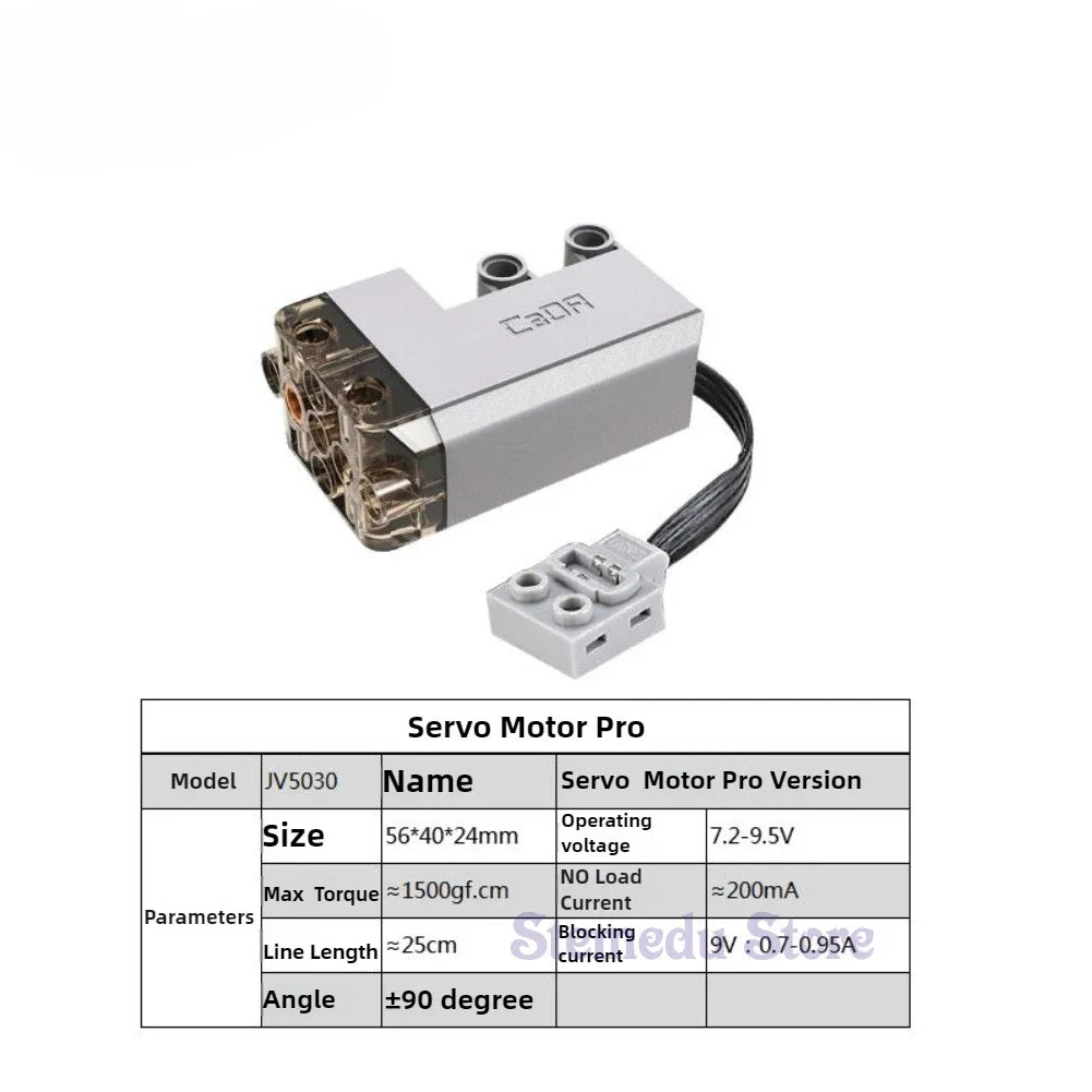 CaDA MOC Power Servo Motors Pro Compatible with  Building Blocks Power Functions Car Truck Model Upgrate Technical Parts