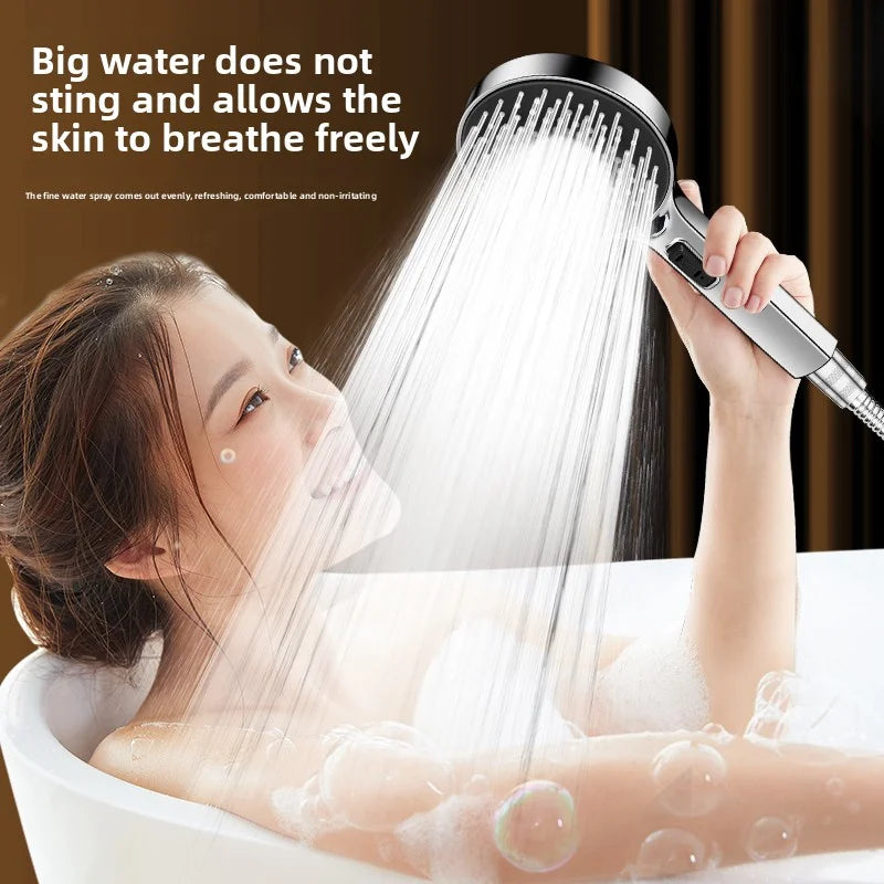 5-Mode High Pressure Filtered Shower Head - Gunmetal Gray, Multi-Effect Skin Care Stones, Adjustable Water Flow for Bathroom
