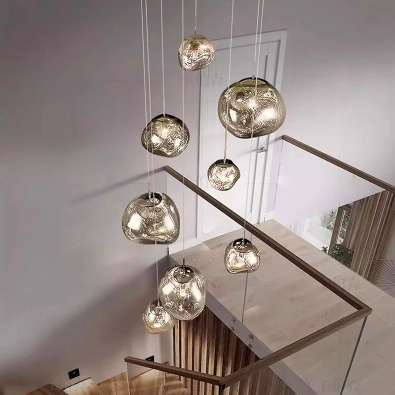Modern Home Decor Led Ceiling Lamps Pendant Light Chandeliers hanging Light Fixture For Staircase Living Room Indoor Lighting