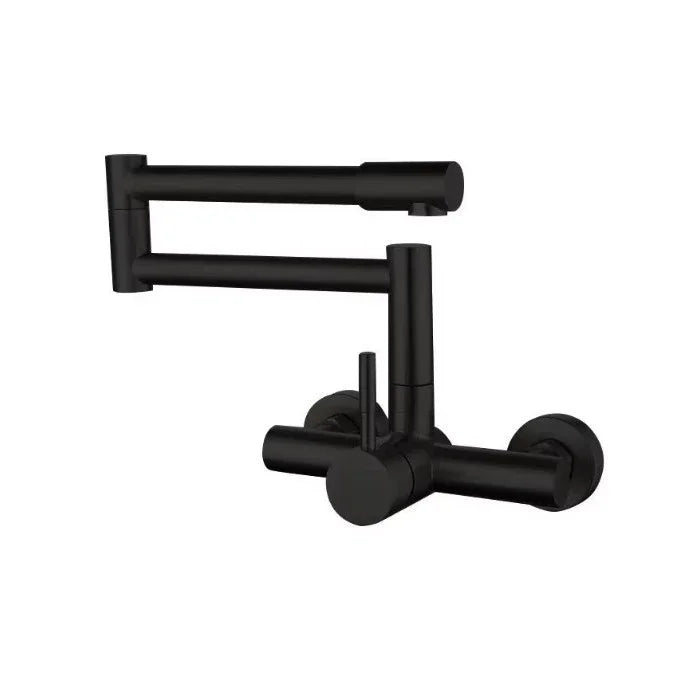 Black Pot Filler Tap Wall Mounted Foldable Kitchen Faucet Hot Cold Brushed Gold Sink Faucet Tap Rotate Folding Spout SUS304