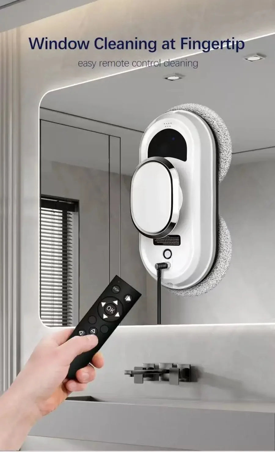 Window Robot Vacuum Cleaner Remote Control Electric Automatic Glass Cleaner Limpiacristales Home Window Mirror Washing Machine