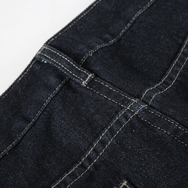 Women's Slim Fit Flared Jeans Y2K Vintage Low Rise Stretch Denim Pants with Embroidery Distressed Style for Everyday Outfits