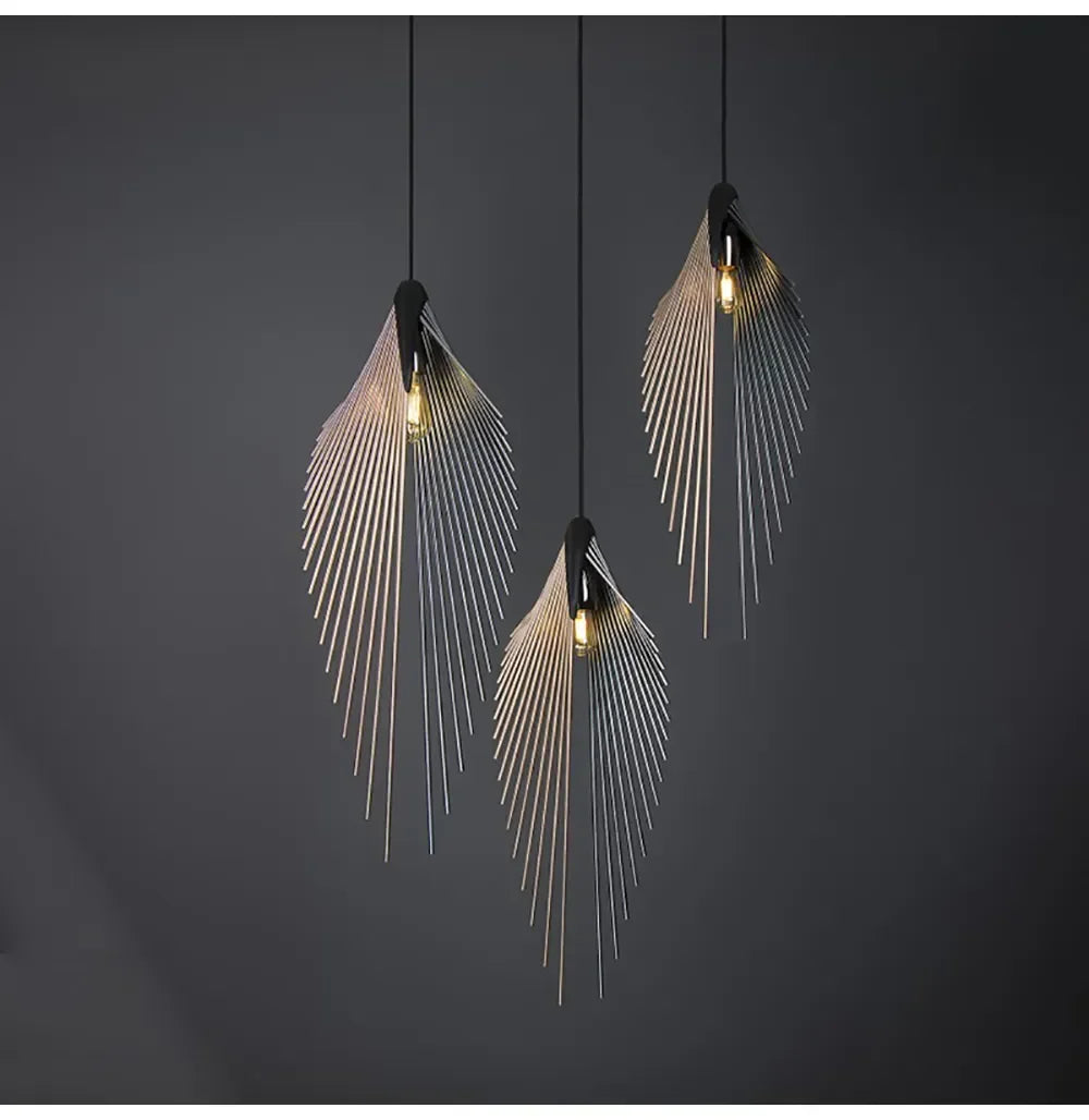 Modern Minimalist Pendant Light Personality Design Black Metal Lamp For Living Room Kitchen Island Restaurant Shop Decor Lamp